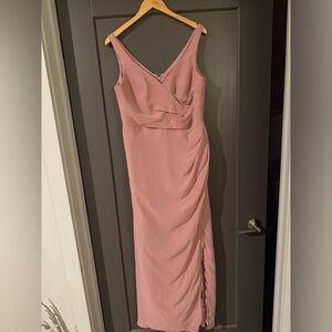 NWOT Azazie Dusty Rose Bridesmaid Wedding Formal Dress Lace Trim size 14